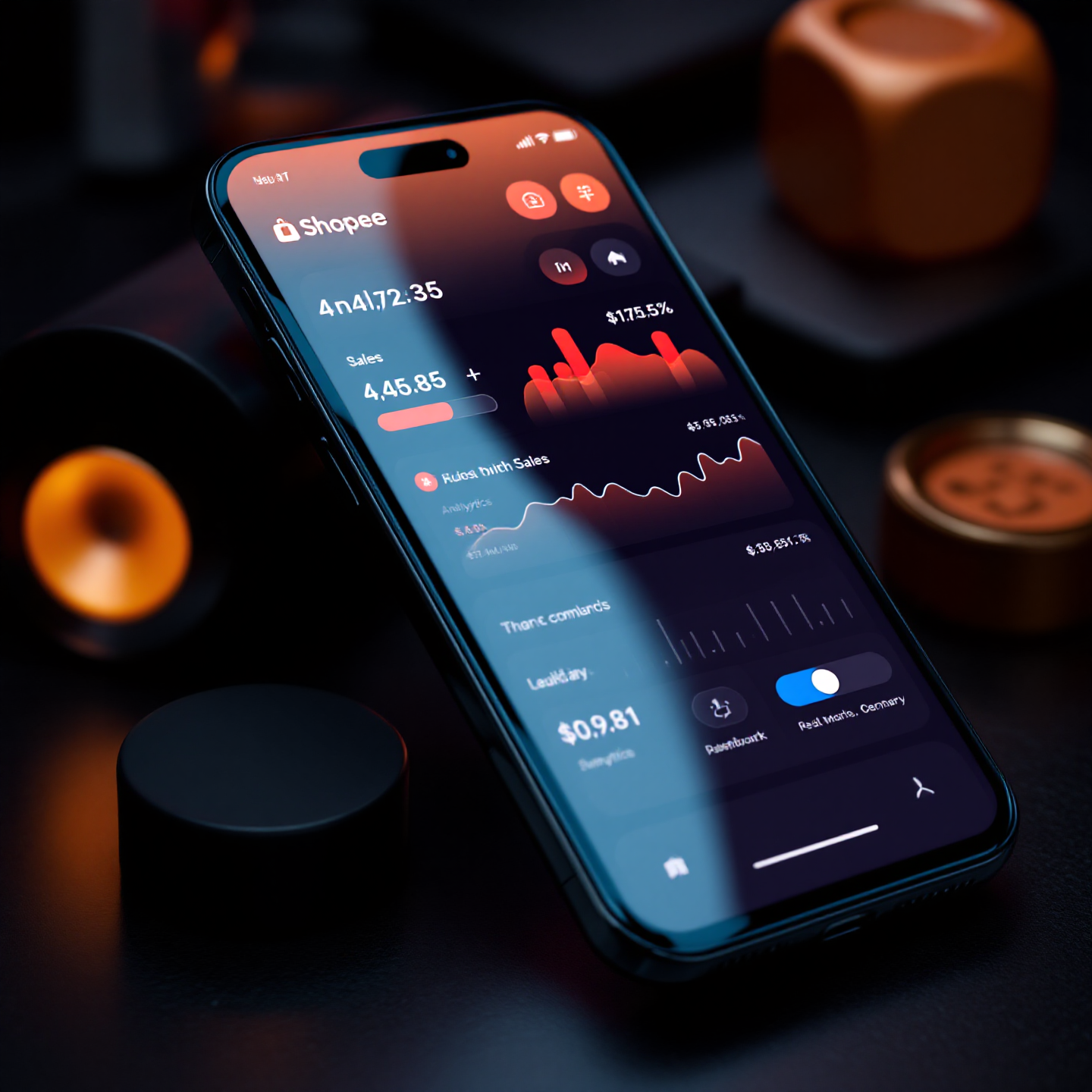 Celular mostrando vendas